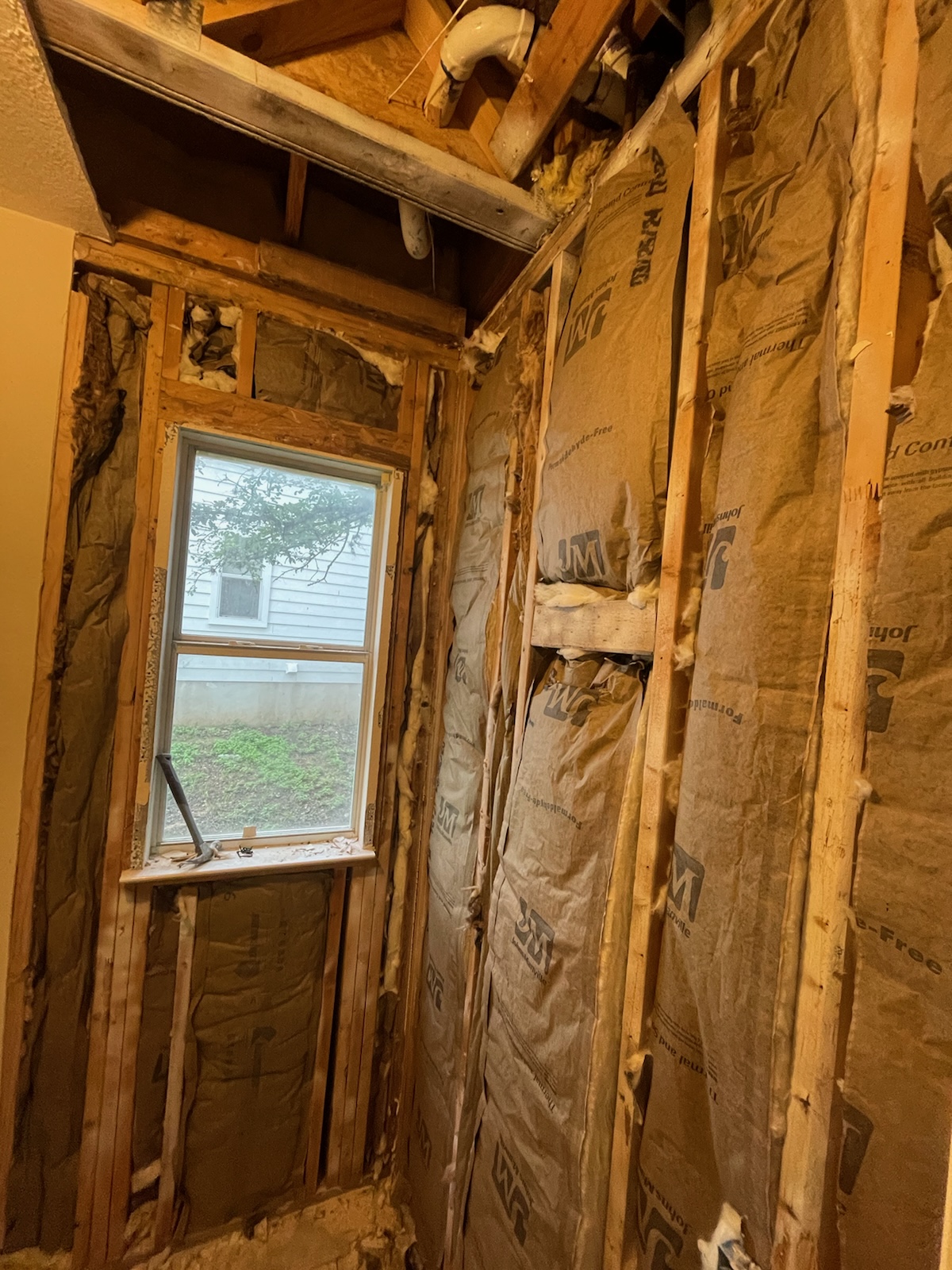 Renovation in progress - wall framing
